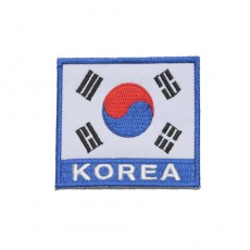 KOREA태극기 흰색 패치- 청색테두리